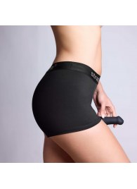 Черные трусики-боксеры для фиксации насадок Strap-on-me Harness Lingerie Allure - size M - Strap-on-me - купить с доставкой в Элисте