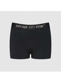 Черные трусики-боксеры для фиксации насадок Strap-on-me Harness Lingerie Allure - size M - Strap-on-me - купить с доставкой в Элисте