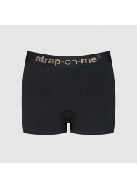Черные трусики-боксеры для фиксации насадок Strap-on-me Harness Lingerie Allure - size L - Strap-on-me - купить с доставкой в Элисте