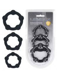 Набор из 3 эрекционных колец Beaded Silicone Cockring Set - Shots Media BV - в Элисте купить с доставкой