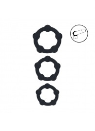 Набор из 3 эрекционных колец Beaded Silicone Cockring Set - Shots Media BV - в Элисте купить с доставкой