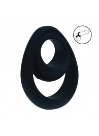 Черное эрекционное кольцо Double Ergo Silicone Cockring - Shots Media BV - в Элисте купить с доставкой