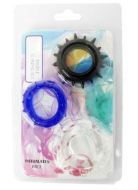 Набор из 3 эрекционных колец разного цвета и рельефа - Boys of Toys - в Элисте купить с доставкой