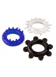 Набор из 3 эрекционных колец разного цвета и рельефа - Boys of Toys - в Элисте купить с доставкой