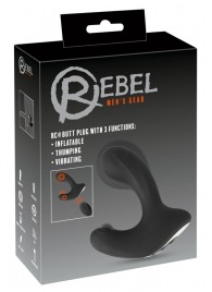 Черная анальная вибропробка с функцией расширения RC Butt Plug with 3 functions - Orion - в Элисте купить с доставкой