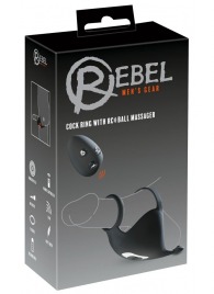 Черная вибронасадка для эрекции и стимуляции мошонки Cock ring with RC ball massager - Orion - в Элисте купить с доставкой