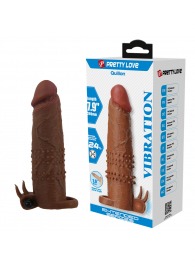 Коричневая насадка на пенис Quillon - 20 см. - Baile - в Элисте купить с доставкой