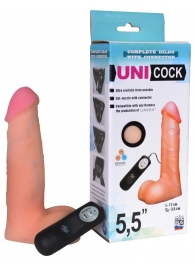 Фаллическая насадка Харнесс UNICOCK 5,5  с вибрацией - 17 см. - LOVETOY (А-Полимер) - купить с доставкой в Элисте