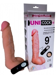 Фаллическая насадка Харнесс UNICOCK 9  с вибрацией - 24 см. - LOVETOY (А-Полимер) - купить с доставкой в Элисте