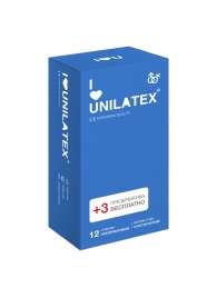 Классические презервативы Unilatex Natural Plain - 12 шт. + 3 шт. в подарок - Unilatex - купить с доставкой в Элисте