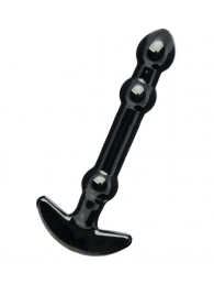 Элегантный чёрный анальный стимулятор с шариками на стволе - 15,5 см. - Sexus