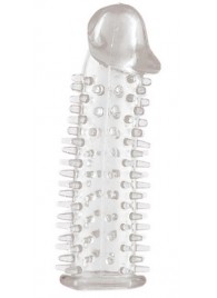 Прозрачная насадка на половой член с закрытой головкой и шипами - 12,5 см. - Toyfa Basic - в Элисте купить с доставкой