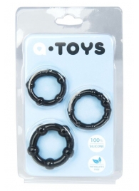 Набор из 3 чёрных эрекционных колец A-toys - A-toys - в Элисте купить с доставкой