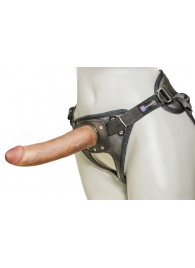 Насадка-фаллоимитатор на кожаных трусиках Harness Ultra Realistic 7  - 18 см. - LOVETOY (А-Полимер) - купить с доставкой в Элисте