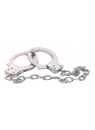 Наручники из металла с длинной цепочкой CHROME HANDCUFFS METAL HANDCUFFS W. KEY - NMC - купить с доставкой в Элисте