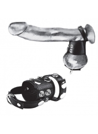 Утяжка на пенис и мошонку Cock Ring With 1.5  Ball Stretcher And Optional Weight Ring - BlueLine - купить с доставкой в Элисте