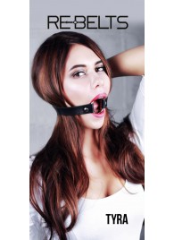 Чёрный кожаный чокер-кляп Tyra Black - Rebelts - купить с доставкой в Элисте