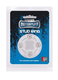 Эрекционное кольцо с 4 бусинами MENZSTUFF STUD RING CLEAR - Dream Toys - в Элисте купить с доставкой