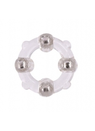 Эрекционное кольцо с 4 бусинами MENZSTUFF STUD RING CLEAR - Dream Toys - в Элисте купить с доставкой