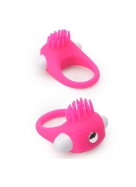 Розовое эрекционное кольцо с щеточкой LIT-UP SILICONE STIMU RING 5 - Dream Toys - в Элисте купить с доставкой