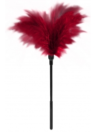 Пластиковая метелочка с красными пёрышками Small Feather Tickler - 32 см. - Blush Novelties - купить с доставкой в Элисте