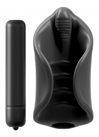 Чёрный мастурбатор Vibrating Silicone Stimulator с вибрацией - Pipedream - в Элисте купить с доставкой