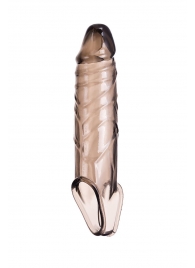 Дымчатая фаллическая насадка с подхватом и закрытой головкой - 16,2 см. - ToyFa - в Элисте купить с доставкой