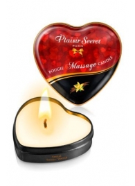 Массажная свеча с ароматом ванили Bougie Massage Candle - 35 мл. - Plaisir Secret - купить с доставкой в Элисте