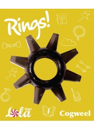 Чёрное эрекционное кольцо Rings Cogweel - Lola Games - в Элисте купить с доставкой