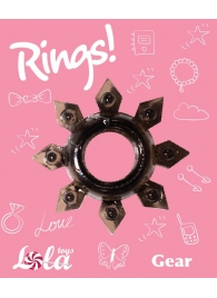 Чёрное эрекционное кольцо Rings Gear - Lola Games - в Элисте купить с доставкой