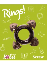 Чёрное эрекционное кольцо Rings Screw - Lola Games - в Элисте купить с доставкой