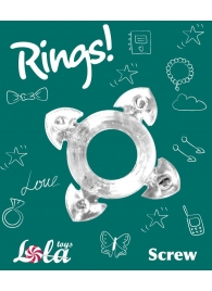 Прозрачное эрекционное кольцо Rings Screw - Lola Games - в Элисте купить с доставкой