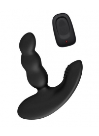 Черный силиконовый стимулятор простаты Levett Nitoc с пультом ДУ - Levett - в Элисте купить с доставкой