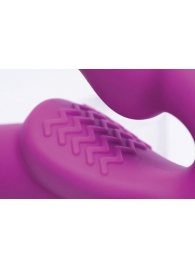 Ярко-розовый безремневой вибрострапон Evoke Vibrating Strapless Silicone Strap-on Dildo - XR Brands - купить с доставкой в Элисте