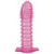 Гелевая розовая насадка с шипами - 12 см. - Toyfa Basic - в Элисте купить с доставкой