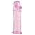 Гладкая розовая насадка с усиками под головкой - 12,5 см. - Toyfa Basic - в Элисте купить с доставкой