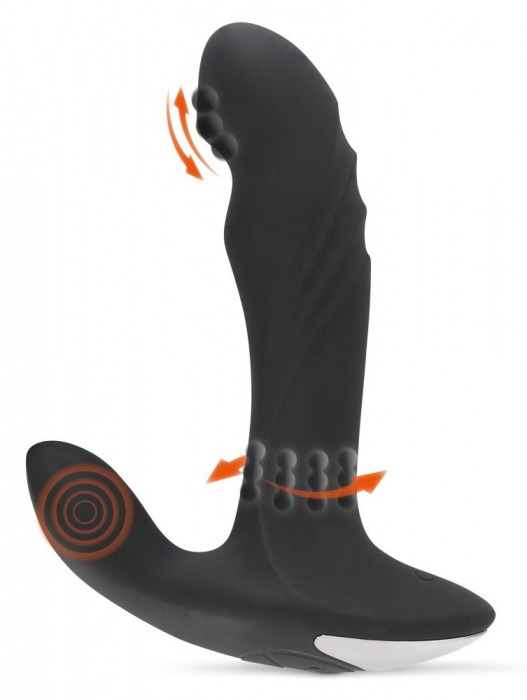 Черный вибромассажер простаты с функцией римминга Plug with Perineum Stimulator - 16,6 см. - Orion - в Элисте купить с доставкой