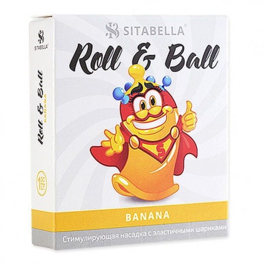 Стимулирующий презерватив-насадка Roll   Ball Banana - Sitabella - купить с доставкой в Элисте