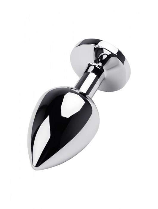 Серебристая коническая анальная пробка с красным кристаллом - 8 см. - ToyFa - купить с доставкой в Элисте