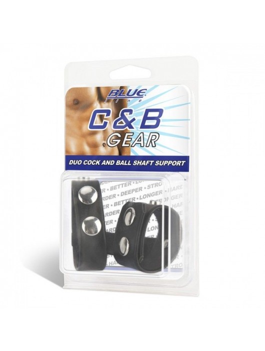 Двойной поддерживаюший ремень для пениса с заклепками - BlueLine - купить с доставкой в Элисте