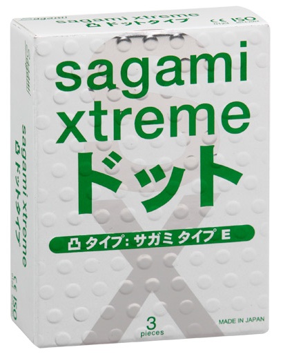 Презервативы Sagami Xtreme SUPER DOTS с точками - 3 шт. - Sagami - купить с доставкой в Элисте