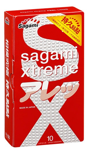 Утолщенные презервативы Sagami Xtreme Feel Long с точками - 10 шт. - Sagami - купить с доставкой в Элисте