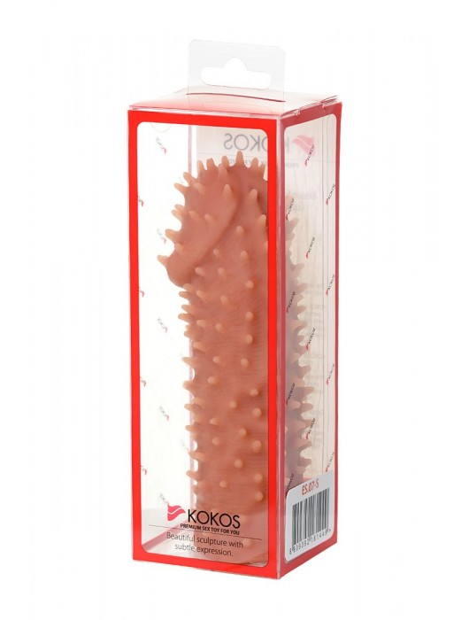 Телесная реалистичная насадка KOKOS Extreme Sleeve 07 с дополнительной стимуляцией - 12,7 см. - KOKOS - в Элисте купить с доставкой