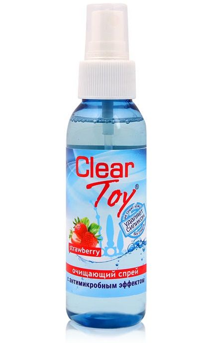 Очищающий спрей для игрушек CLEAR TOY Strawberry - 100 мл. - Биоритм - купить с доставкой в Элисте