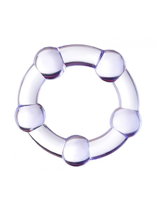 Фиолетовое эрекционное кольцо на пенис с бусинами - Штучки-дрючки - в Элисте купить с доставкой