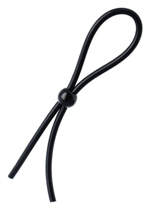 Черное лассо на пенис с одной бусиной - A-toys - в Элисте купить с доставкой