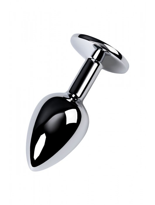 Серебристая конусовидная анальная пробка с фиолетовым кристаллом - 7 см. - ToyFa - купить с доставкой в Элисте