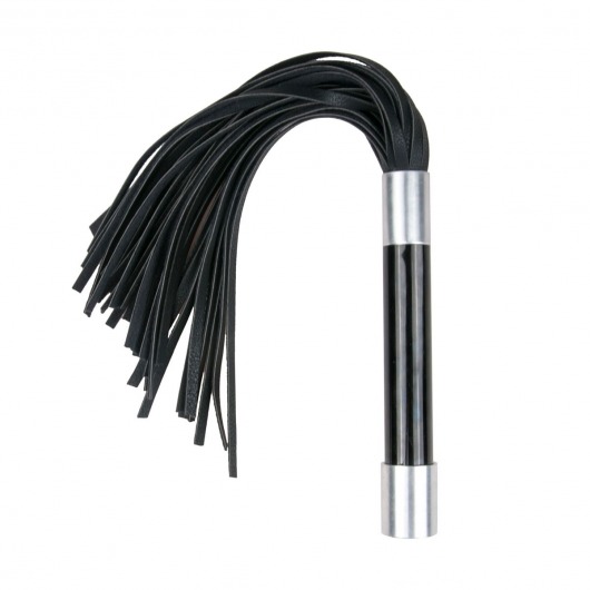 Черная плеть Easytoys Flogger With Metal Grip - 38 см. - Easy toys - купить с доставкой в Элисте