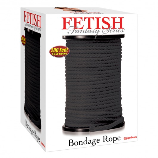 Черная веревка для связывания Bondage Rope - 60,9 м. - Pipedream - купить с доставкой в Элисте