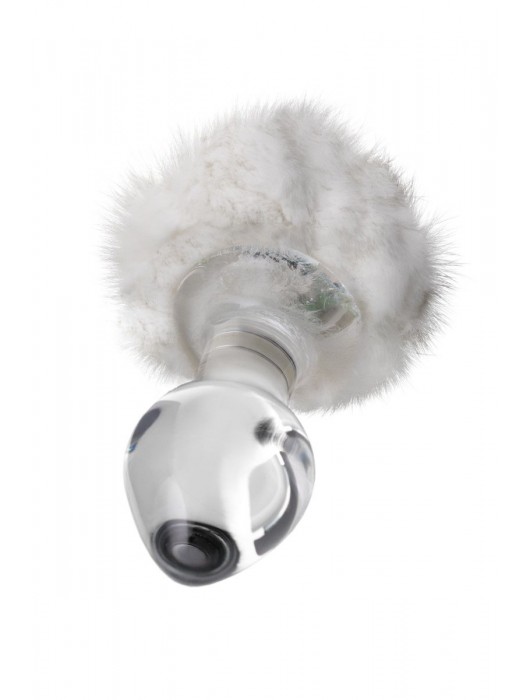 Стеклянная анальная втулка с хвостиком - 9,5 см. - Sexus - купить с доставкой в Элисте